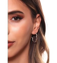 Kadın Antik Gümüş Kaplama Çivili Model Dalgalı Halka Küpe