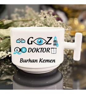 Göz Doktoruna Özel T Kulplu Nescafe Fincanı
