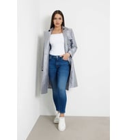 Guess Kadın 4G Logolu Jakarlı Gri Trençkot