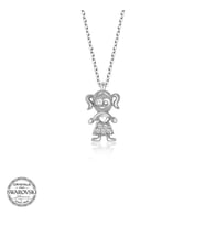 Swarovski Taşlı Gümüş Kız Çocuk Bayan Kolye