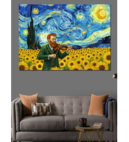 Van Gogh Ayçiçek Tarlası Dekoratif Kanvas - Mdf Ahşap Tablo
