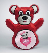 BK Gift Sevimli Panda Tasarımlı Kırmızı Ayıcık Yastık-6