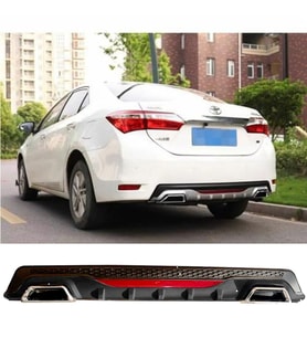 Toyota Corolla E170 Siyah Difüzör Difizör Kare Egzoz Görünüm Reflektörlü