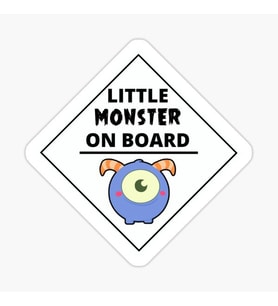 Arabada Küçük Canavar var Araç Sticker Etiket 19CM