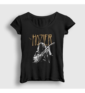Presmono Kadın Siyah Dublin Guitar Müzik Hozier T-Shirt 474539tt