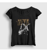 Presmono Kadın Siyah Dublin Guitar Müzik Hozier T-Shirt 474539tt