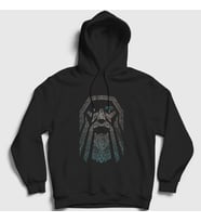 Presmono Unisex Siyah Odin Vikings Kapüşonlu Sweatshirt 222117tt