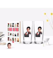 BK Gift Kişiye Özel Renkli Baskılı Godfather Baba Karikatürlü İkili Rakı Bardağı ve Rakı Cep Kitabı Hediye Seti-7 (Model 1)