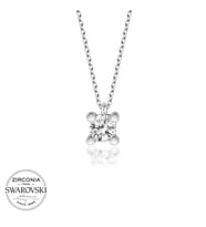 Swarovski Taşlı Gümüş Tektaş Bayan Kolye