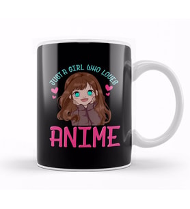 Cute & Funny Just A Girl Who Loves Anime Manga Kupa Bardak Porselen