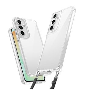 Lexroo Galaxy A55 Kılıf Airbagli Takılabilir Askı Aparatlı Snap Silikon Kılıf - Şeffaf