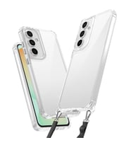Lexroo Galaxy A55 Kılıf Airbagli Takılabilir Askı Aparatlı Snap Silikon Kılıf - Şeffaf