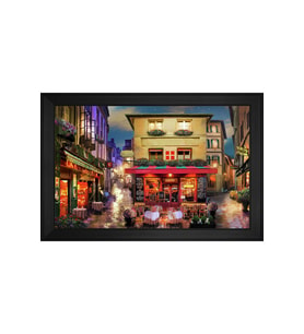 Manzara Temalı Kanvas Tablo 50 x 70 cm Siyah Çerçeve