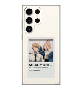 Samsung Galaxy S23 ULTRA Uyumlu Chainsaw Man Anime Tasarımlı Şeffaf Telefon Kılıfı