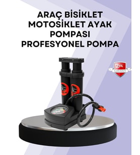 Basınç Saatli Ayak Pompası Bisiklet ve Araç Uyumlu