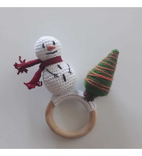 Yılbaşı Temalı Çıngırak Amigurumi Organik Oyuncak