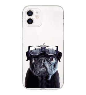 PrintiFy iPhone 12 Mini ile Uyumlu Köpek 3 Kamera Korumalı Şeffaf Kılıf