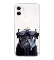 PrintiFy iPhone 12 Mini ile Uyumlu Köpek 3 Kamera Korumalı Şeffaf Kılıf
