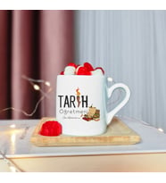 Tarih Öğretmeni Tasarımlı Ahşap Tabaklı Kişiye Özel Türk Kahvesi Fincanı