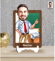 Kişiye Özel Öğretmen Temalı Karikatür Ahşap Biblo