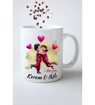 Teddy Bear Love Ayıcık Baskılı Hediye Kupa Bardak Porselen Çay Kahve Fincanı