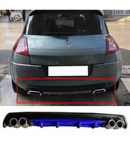 Renault Megane 2 HB Mavi Difüzör Çiftli Yuvarlak Egzoz Görünümlü D Tip Difizör 2002 - 2009