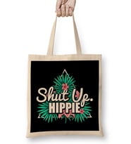 Cute & Funny Shut Up Hippie Anti Hipster Bez Çanta Uzun Saplı