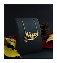 Kişiye Özel 925 Ayar Gümüş Yıldız Detaylı Nazar Boncuğu İsim Kolye (Gold)