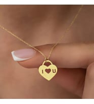 Kişiye Özel Minimalist Tasarım Kilit Kolye 925K Gümüş (Gold)