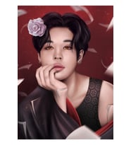Jimin Kırmızı Versiyon Tablo Ahşap Poster Dekoratif Kod2075