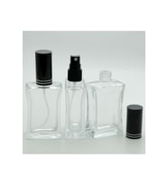 PARFÜM ŞİŞESİ 50 ML (2 ADET) İÇBÜKEY SİYAH KAPAK PLASTİK VALF BOŞ ŞİŞE