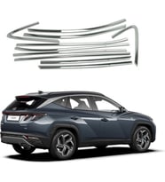 Hyundai Tucson 2021+ Cam Çıtası Çerçevesi Ful Set Krom