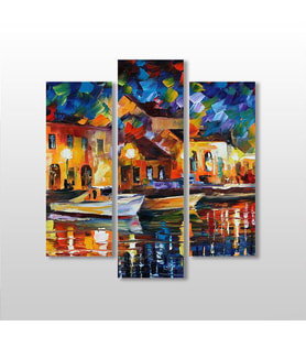 Oryantal Sahil  Kanvas Tablo 129x140cm (Karışık)