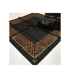 Ekose Desen Black Seri Twill Eşarp Eşarp Askısı ile Birlikte 90x90 cm Zümrüt Yeş