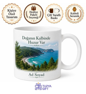 Bartın Deniz ve Doğa Temalı Kupa Bardak Özel Tasarım Hediye
