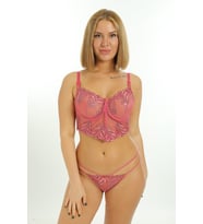 Yüksek Kalite Dantel İşlemeli Özel Motifli Bralet Takım (Pembe)