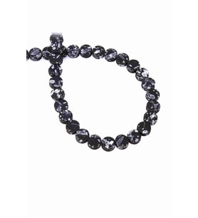 Hematit Doğal Taş Parlak Benekli Siyah Daire Kesim 8x4mm Dizi [AA]