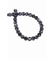 Hematit Doğal Taş Parlak Benekli Siyah Daire Kesim 8x4mm Dizi [AA]