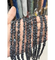 Hematit Taşı Oval Kesim Parlak Siyah 8mm Doğal Taş Dizi