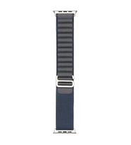 Apple Watch 7 41mm Uyumlu Kordon Alpine Hasır Örgü Zore KRD-74 Kumaş Kayış (Mavi)