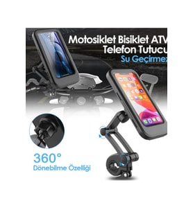 Gidon Bağlantılı Su Geçirmez Mıknatıslı Motorsiklet Telefon Tutucu