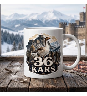 Kars Temalı Memleket Kupası – 36 Kars Kazı Kars Kalesi Karlı Dağlar ve Tarihi Mimari Baskılı Seramik Kupa