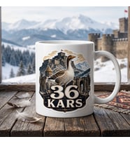Kars Temalı Memleket Kupası – 36 Kars Kazı Kars Kalesi Karlı Dağlar ve Tarihi Mimari Baskılı Seramik Kupa