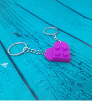 Seninle Anlam Bulurum Lego Dizayn Kalp Anahtarlık 2'li Mor Renk