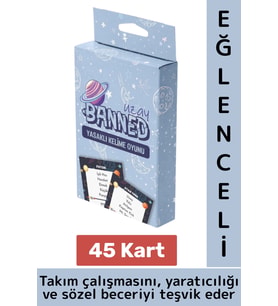 Eğlenceli Aile Arkadaş Okul Sosyalleşme Yaratıcılık Sözel Beceri Gelişimi Oyun Banned-Uzay 45 Kart