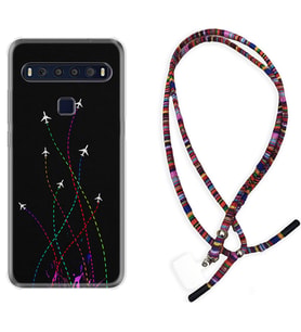 TCL 10L 10 Plus 10SE 20E 20SE 30 L7 Kılıf Boyun Asklı Rasta Silikon Line Planet 1736