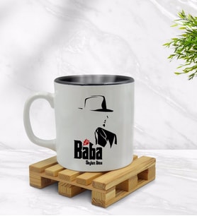 BK Gift Kişiye Özel Baba Godfather Tasarımlı İçi Siyah Renkli Kupa Bardak Model 16
