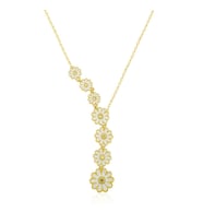 Gümüş Gold Sıralı Papatya Kolye