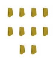 Büküm Saplı Kraft Kağıt Karton Hediyelik Çanta Poşet Torba - Altın - 25x31 Cm. - 10 Adetlik 1 Paket