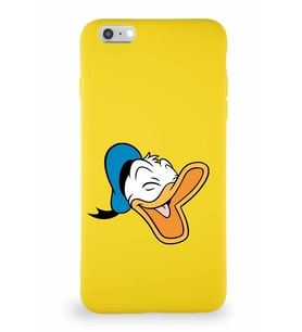 Apple iPhone 6 Plus Soft Premier Kapak Donald Duck-E Tasarımlı Silikon Kılıf - Sarı (Şeffaf)
